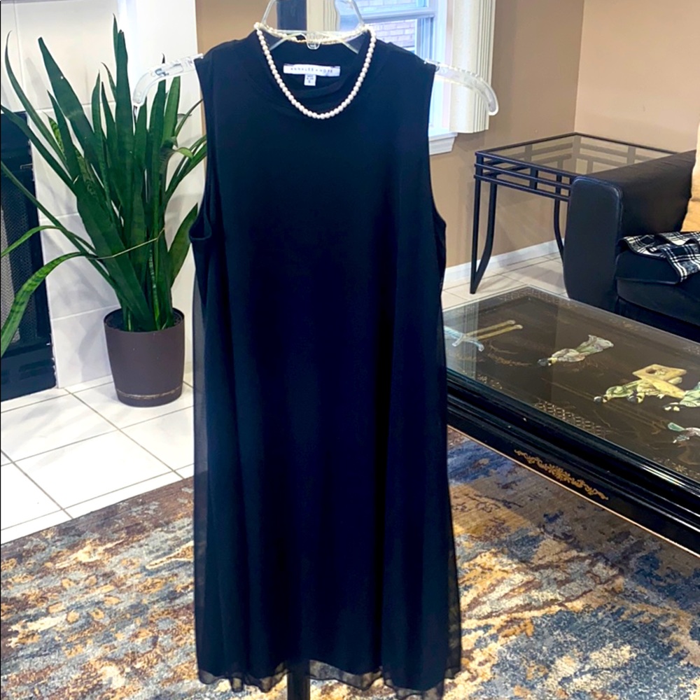 Black Chiffon Overlay Dress